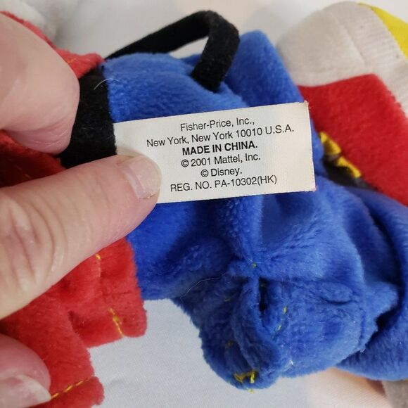 Vintage 2001 Fisher Price Mickey Mouse Plush Doll 10" Red Shirt Stuffed Toy - Picture 7 of 9